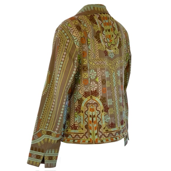 Coldwater Creek Southwestern Aztec Embroidered Fitted Collared Jacket ~ P10 - Picture 7 of 11